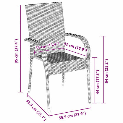 Garden Dining Set 5 pcs Brown Powder-Coated Steel