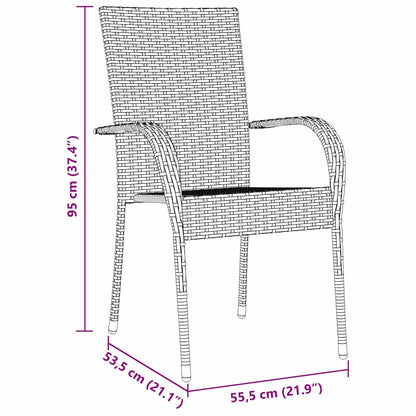 Garden Dining Set 3 pcs Grey Powder-Coated Steel