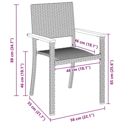 Garden Dining Set 9 pcs Black Powder-Coated Steel