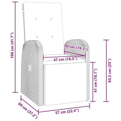 Garden Dining Set with Cushion 7 pcs Grey Poly Rattan