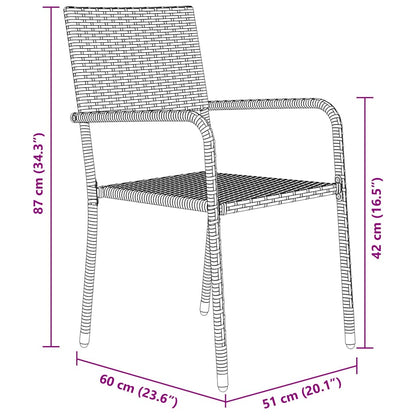 Garden Dining Set with Cushion 5 pcs Black Poly Rattan