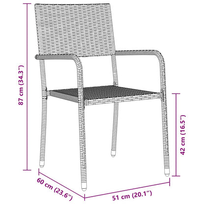 Garden Dining Set with Cushion 7 pcs Grey Poly Rattan