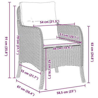 Garden Dining Set with Cushion 9 pcs Grey Poly Rattan