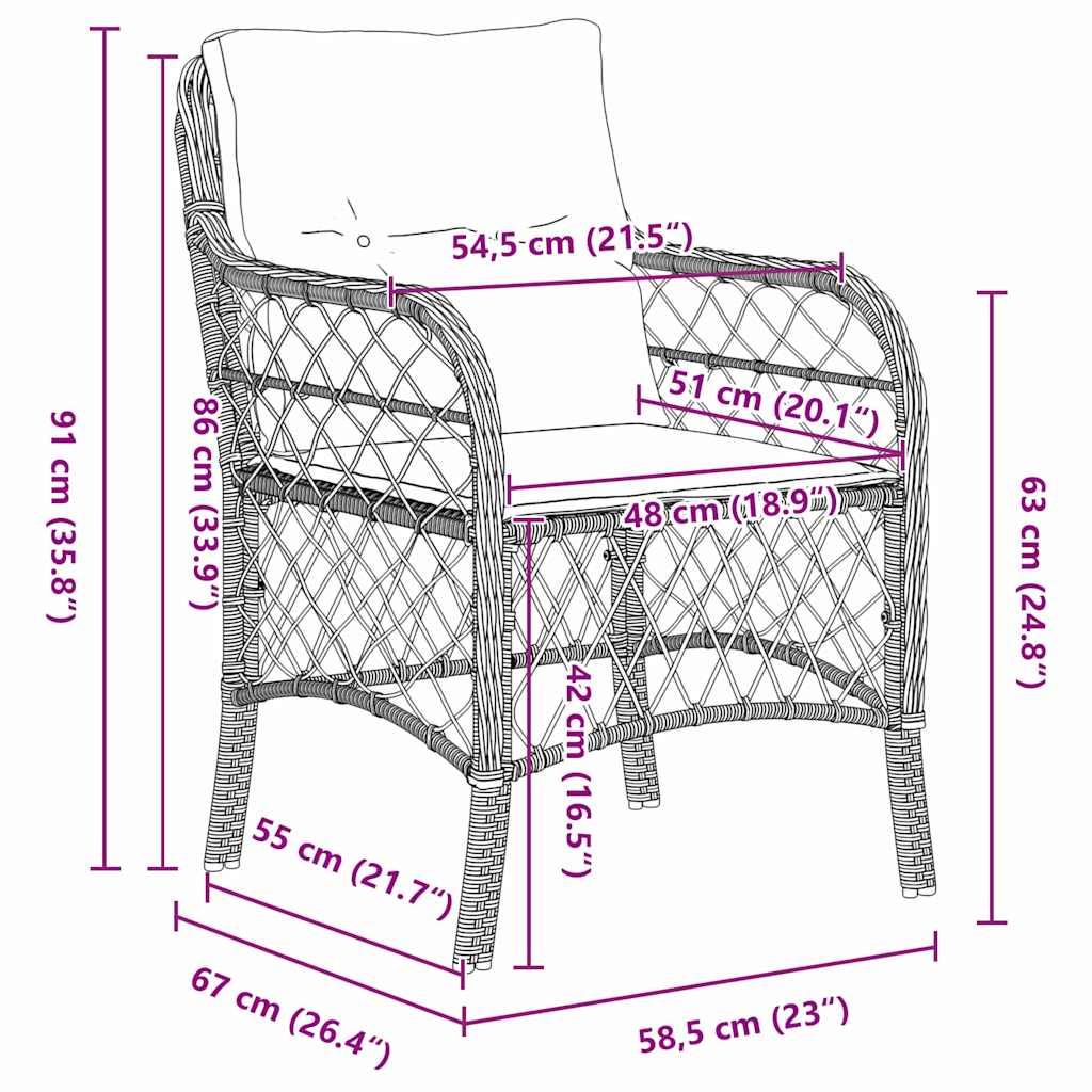 Garden Dining Set with Cushion 7 pcs Grey and Black Rattan