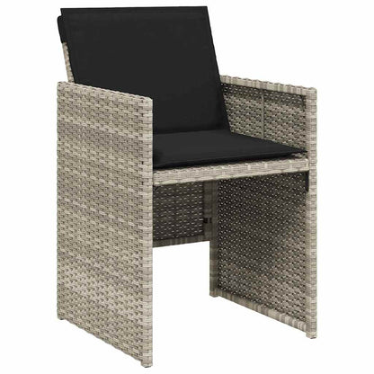 Garden Dining Set 9 pcs Light Grey Poly Rattan
