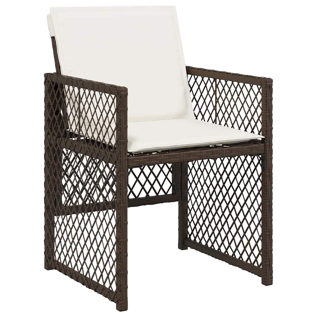 Garden Dining Set 9 pcs Brown Poly Rattan