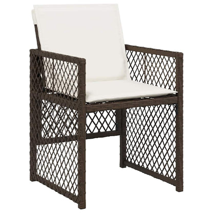 Garden Dining Set 9 pcs Brown Poly Rattan