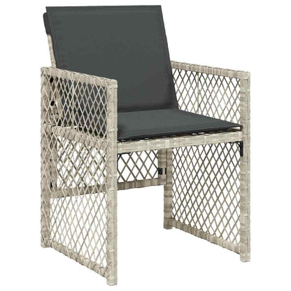 Garden Dining Set 9 pcs Light Grey Poly Rattan
