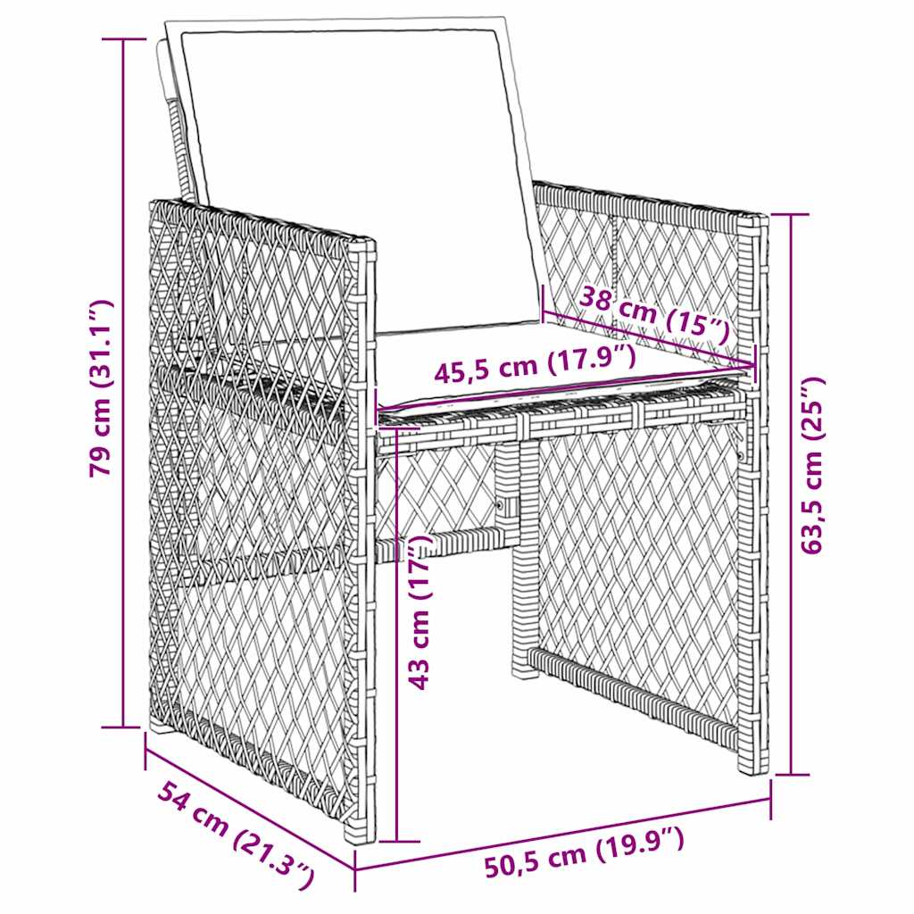 Garden Dining Set 9 pcs Light Grey Poly Rattan