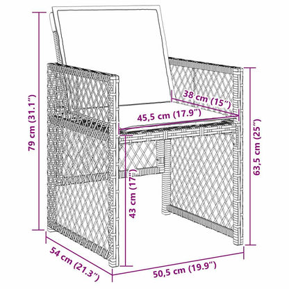 Garden Dining Set 9 pcs Light Grey Poly Rattan