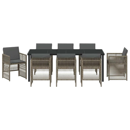 Garden Dining Set 9 pcs Grey Powder-Coated Steel