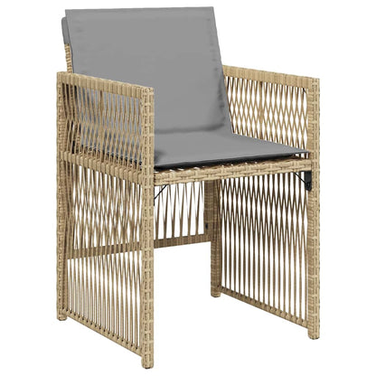 Garden Dining Set 9 pcs Beige Powder-Coated Steel