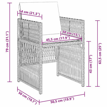 Garden Dining Set 9 pcs Beige Powder-Coated Steel