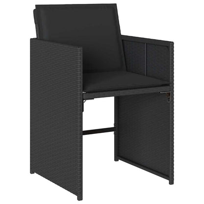 Garden Dining Set 9 pcs Black Poly Rattan