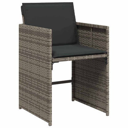 Garden Dining Set 9 pcs Grey Poly Rattan
