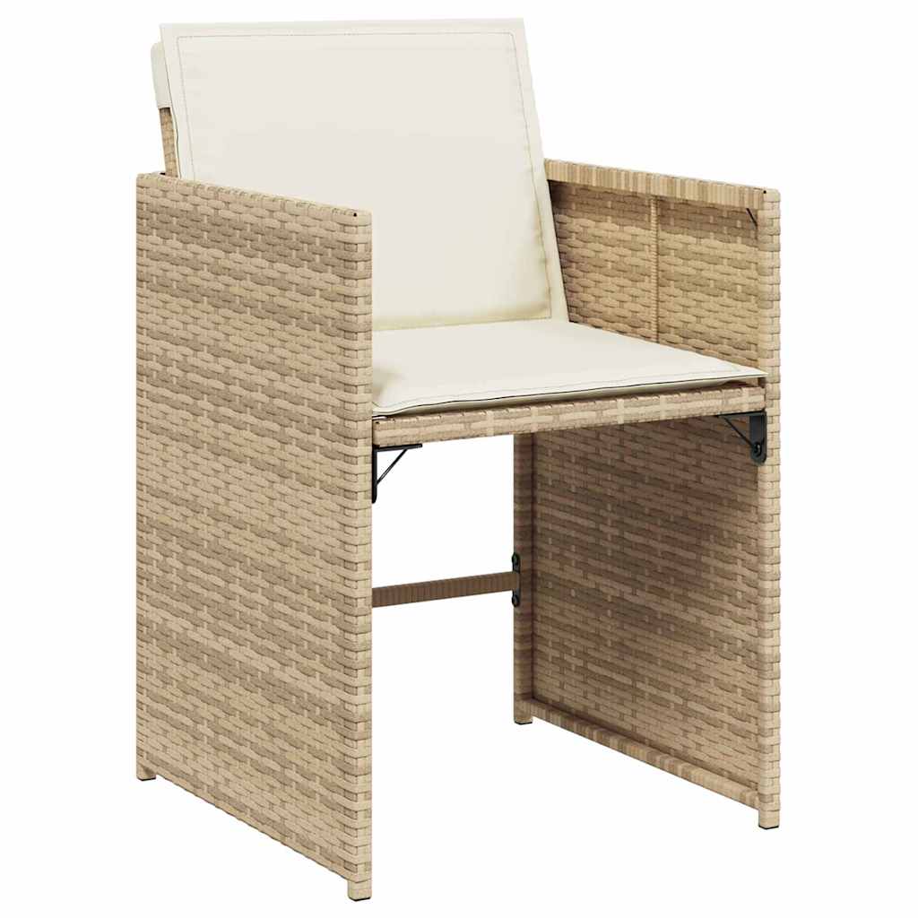 Garden Dining Set 9 pcs Beige Poly Rattan