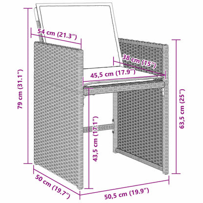 Garden Dining Set 9 pcs Light Grey Poly Rattan