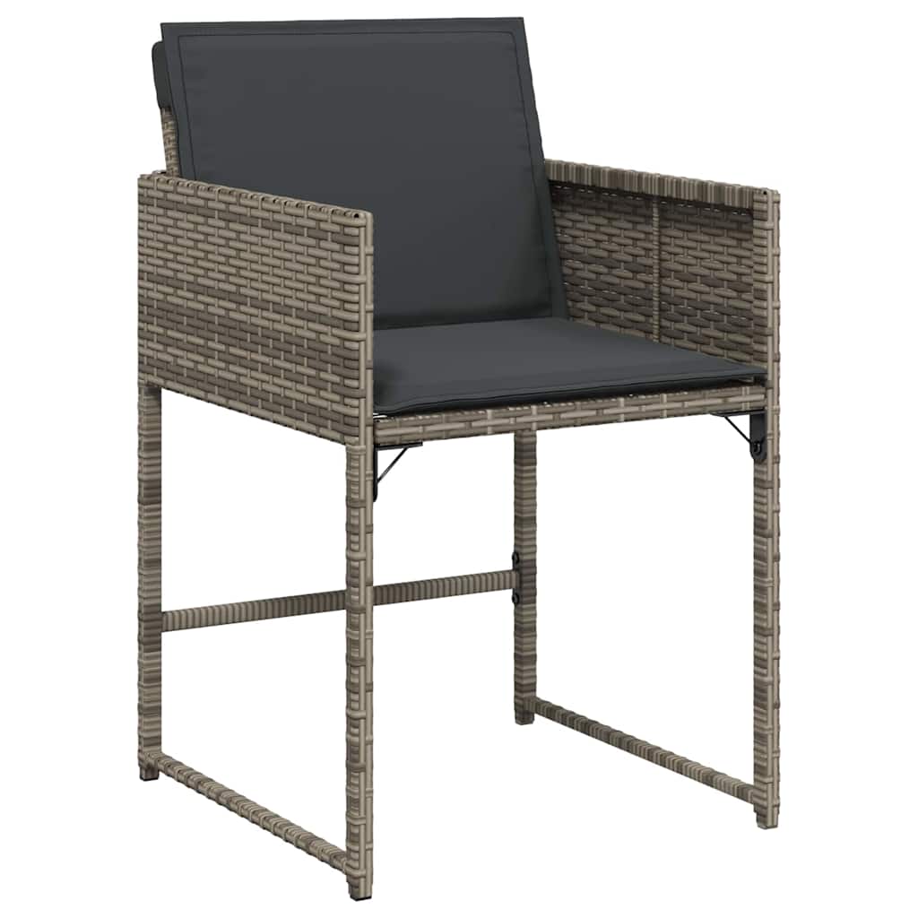 Garden Dining Set 9 pcs Grey Poly Rattan