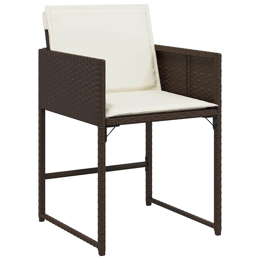 Garden Dining Set 9 pcs Brown Poly Rattan