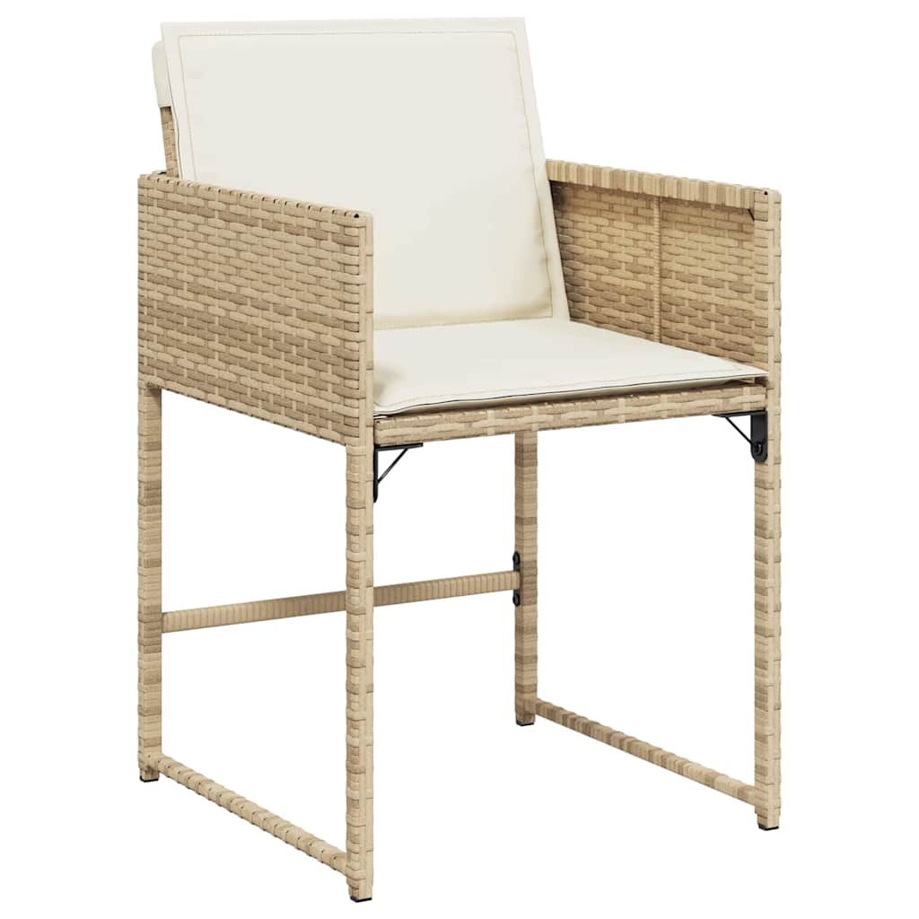 Garden Dining Set 9 pcs Beige Poly Rattan