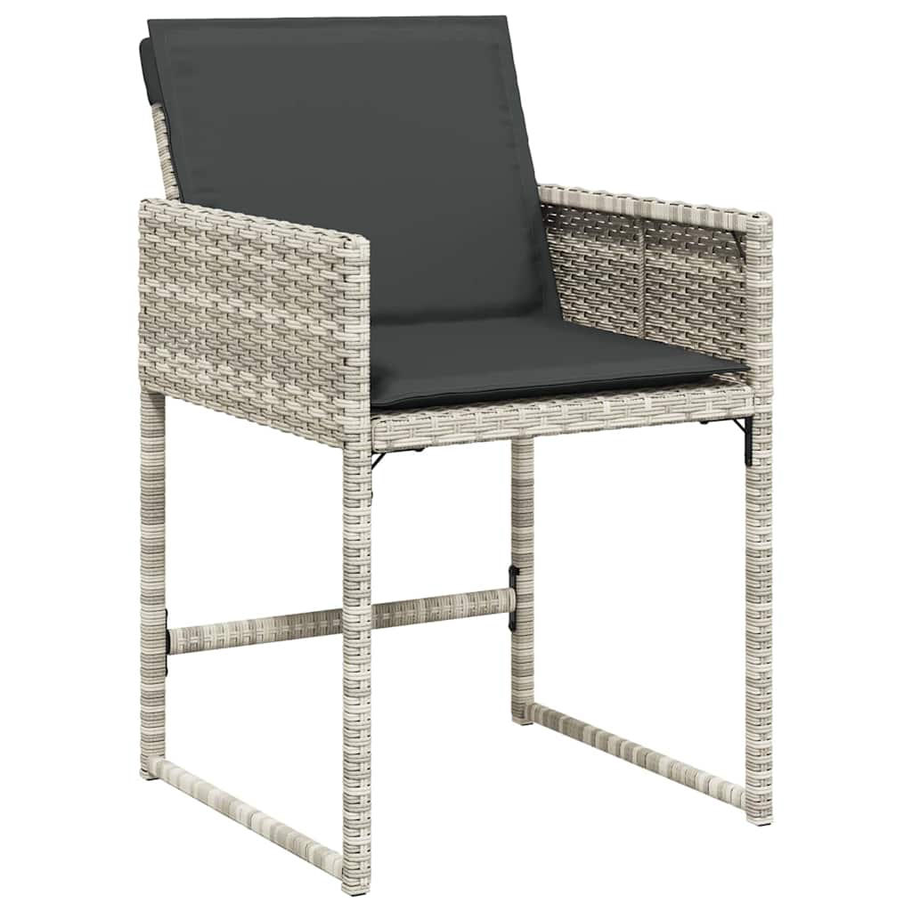 Garden Dining Set 9 pcs Light Grey Poly Rattan
