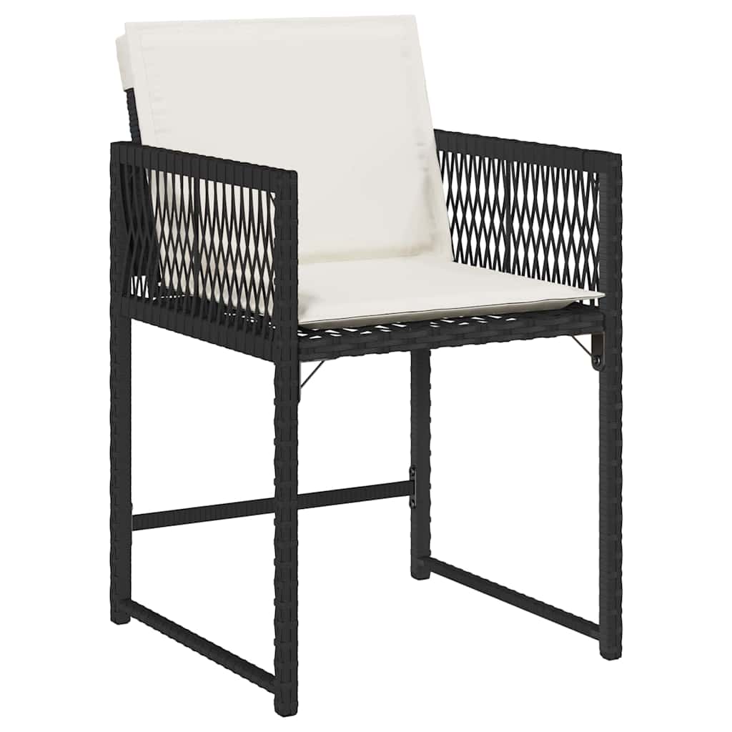 Garden Dining Set 9 pcs Black Poly Rattan