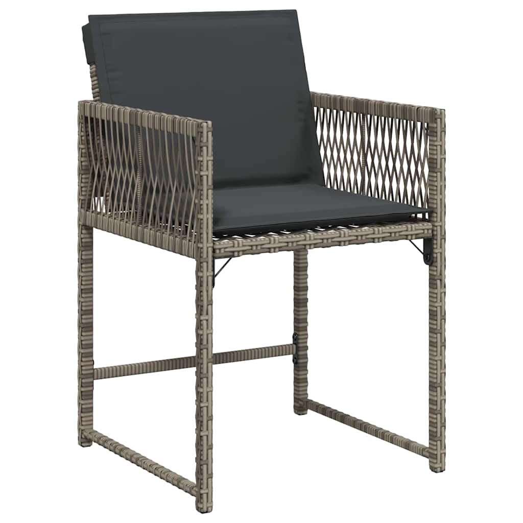 Garden Dining Set 9 pcs Grey Poly Rattan