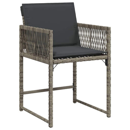 Garden Dining Set 9 pcs Grey Poly Rattan