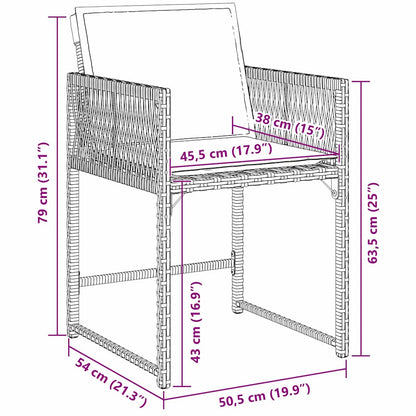 Garden Dining Set 9 pcs Grey Poly Rattan