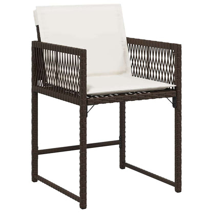 Garden Dining Set 9 pcs Brown Poly Rattan