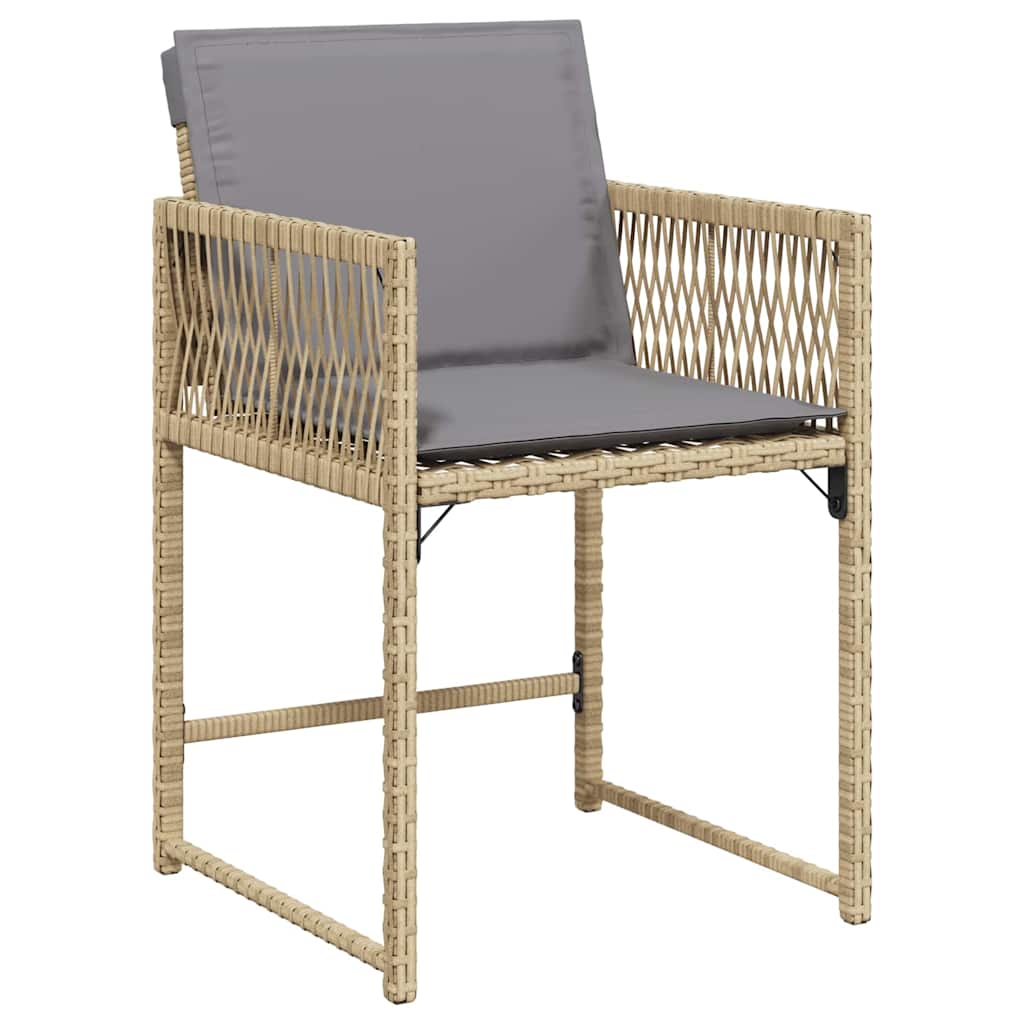 Garden Dining Set 9 pcs Beige Poly Rattan