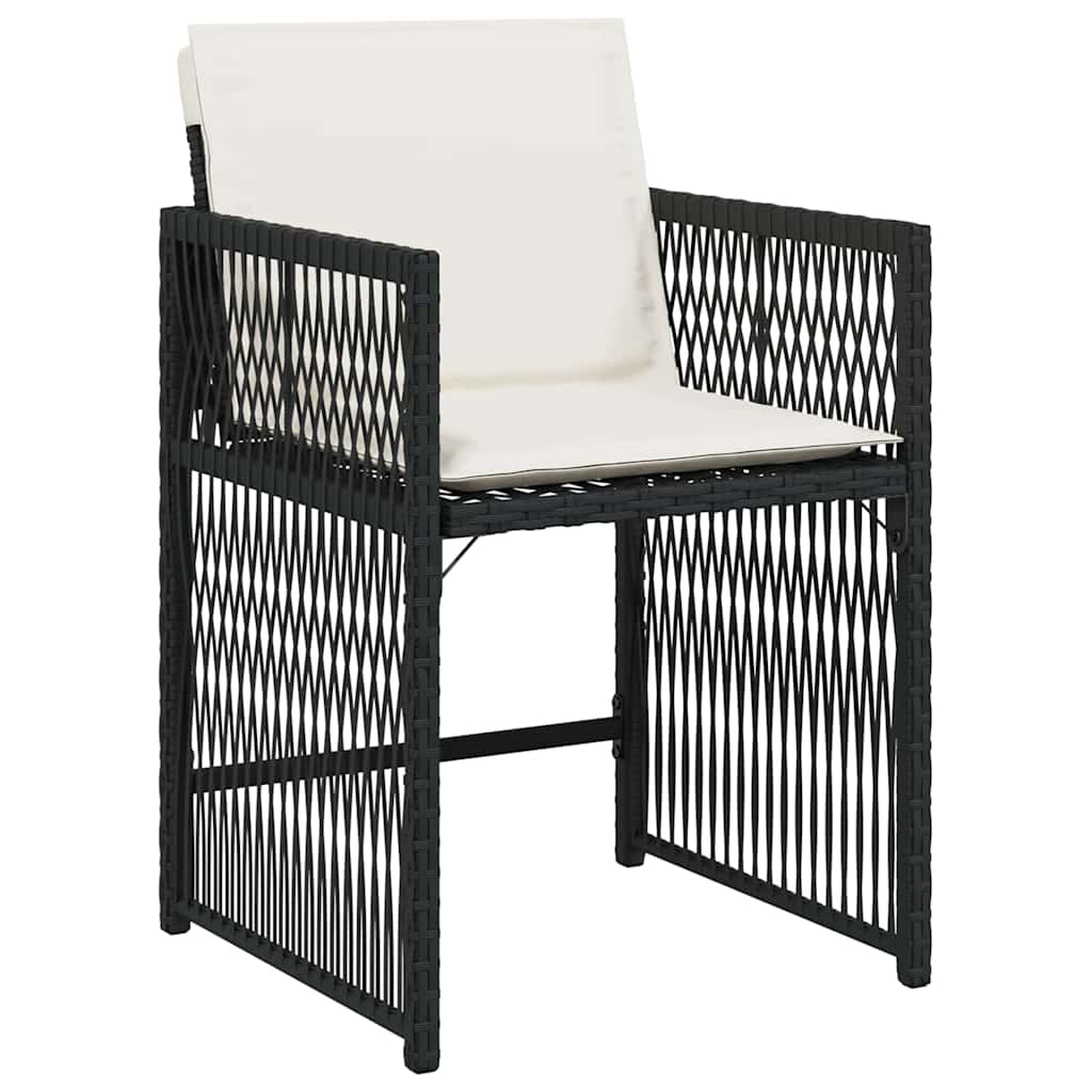 Garden Dining Set 9 pcs Black Poly Rattan