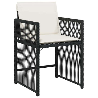 Garden Dining Set 9 pcs Black Poly Rattan