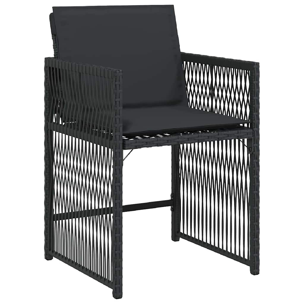 Garden Dining Set 9 pcs Black Poly Rattan