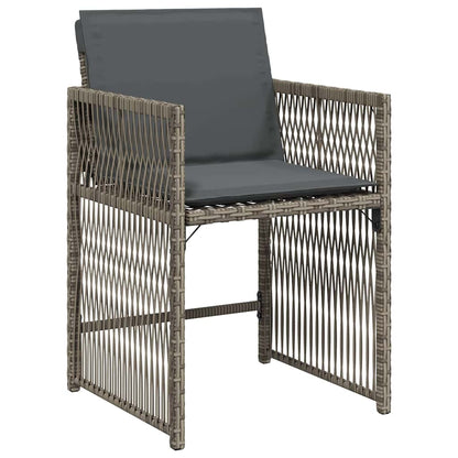 Garden Dining Set 9 pcs Grey Poly Rattan