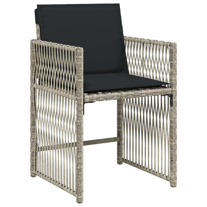 Garden Dining Set 9 pcs Light Grey Poly Rattan
