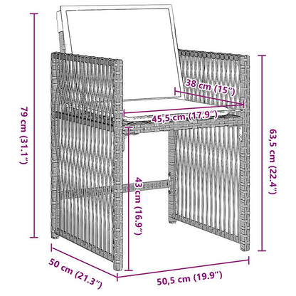 Garden Dining Set 9 pcs Light Grey Poly Rattan