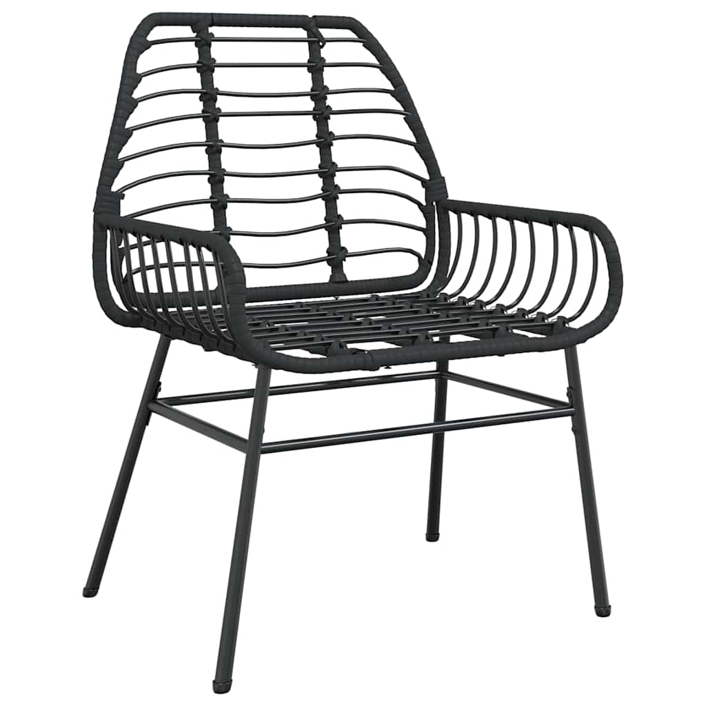 Garden Dining Set 9 pcs Black Poly Rattan