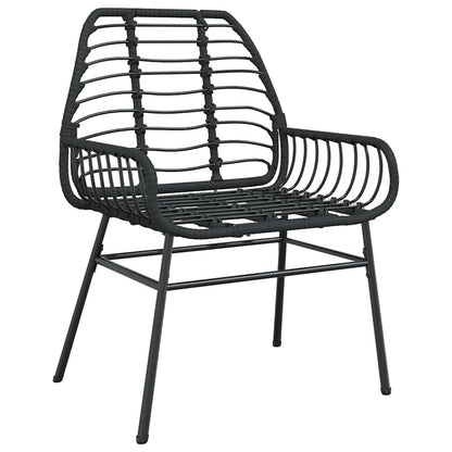 Garden Dining Set 9 pcs Black Poly Rattan