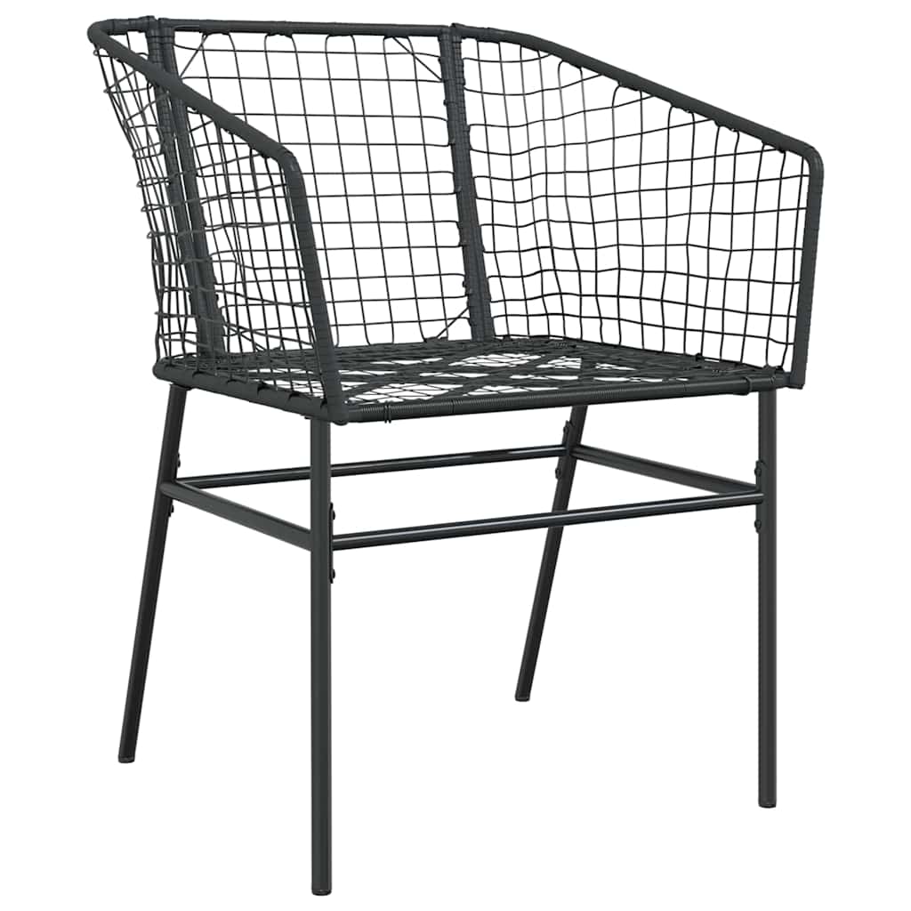 Garden Dining Set 7 pcs Black Poly Rattan