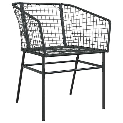 Garden Dining Set 9 pcs Black Poly Rattan
