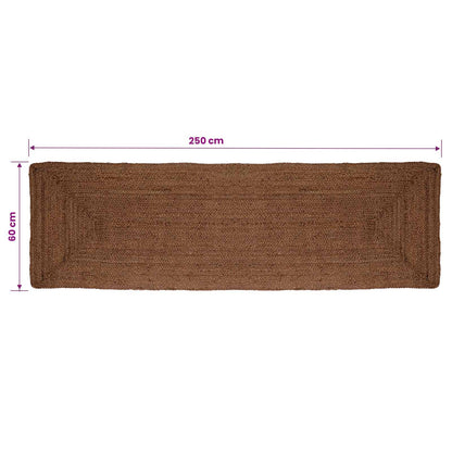 Area Rug Grey 60 x 250 cm Jute
