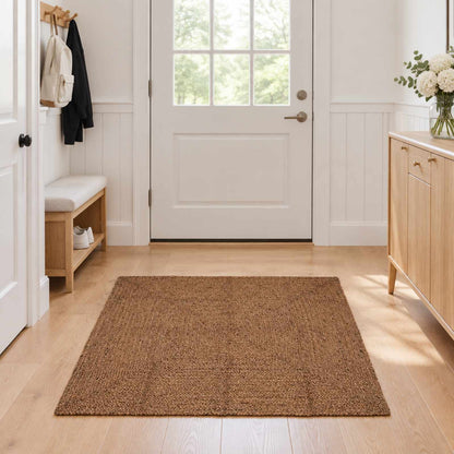 Area Rug Grey 120 x 120 cm Jute