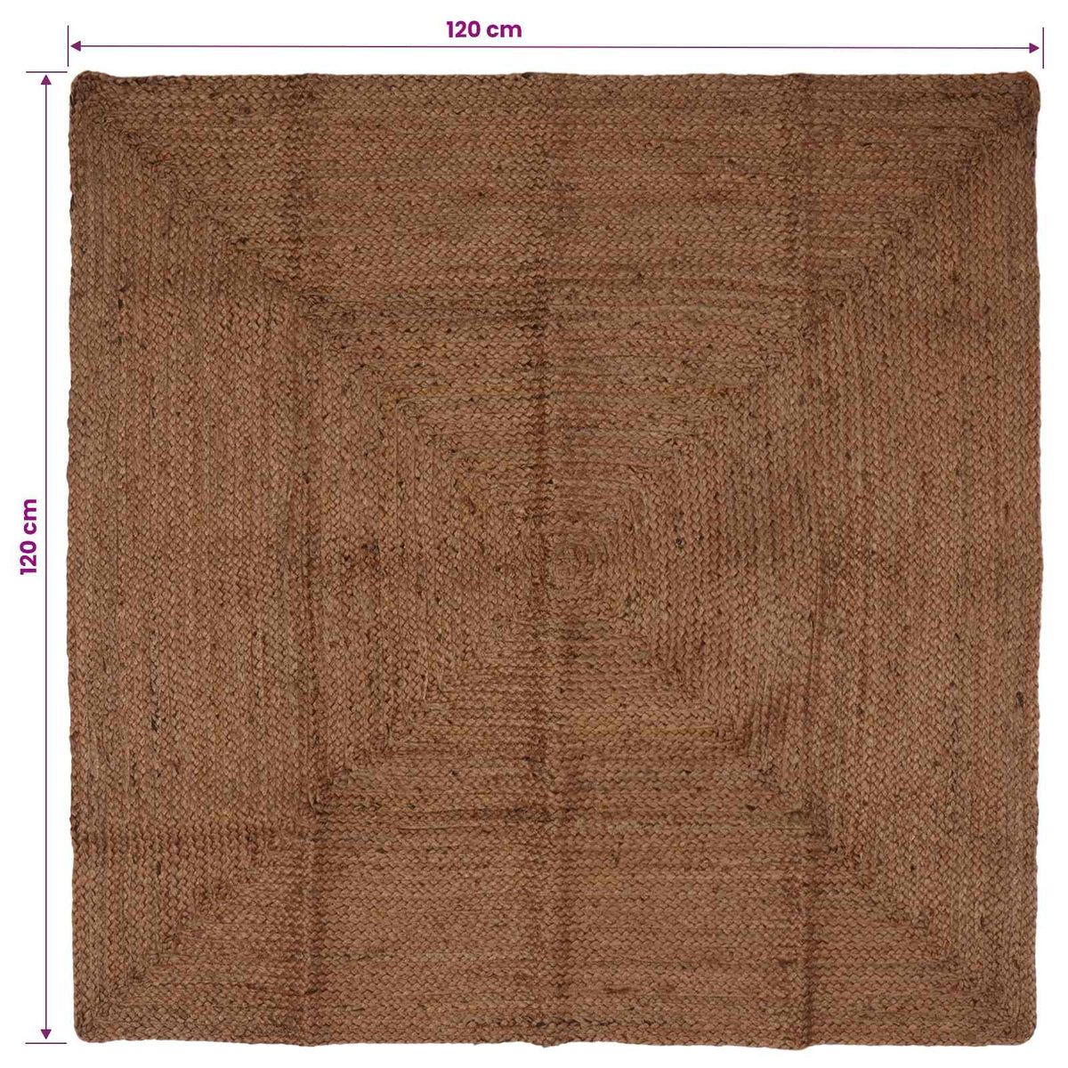 Area Rug Grey 120 x 120 cm Jute
