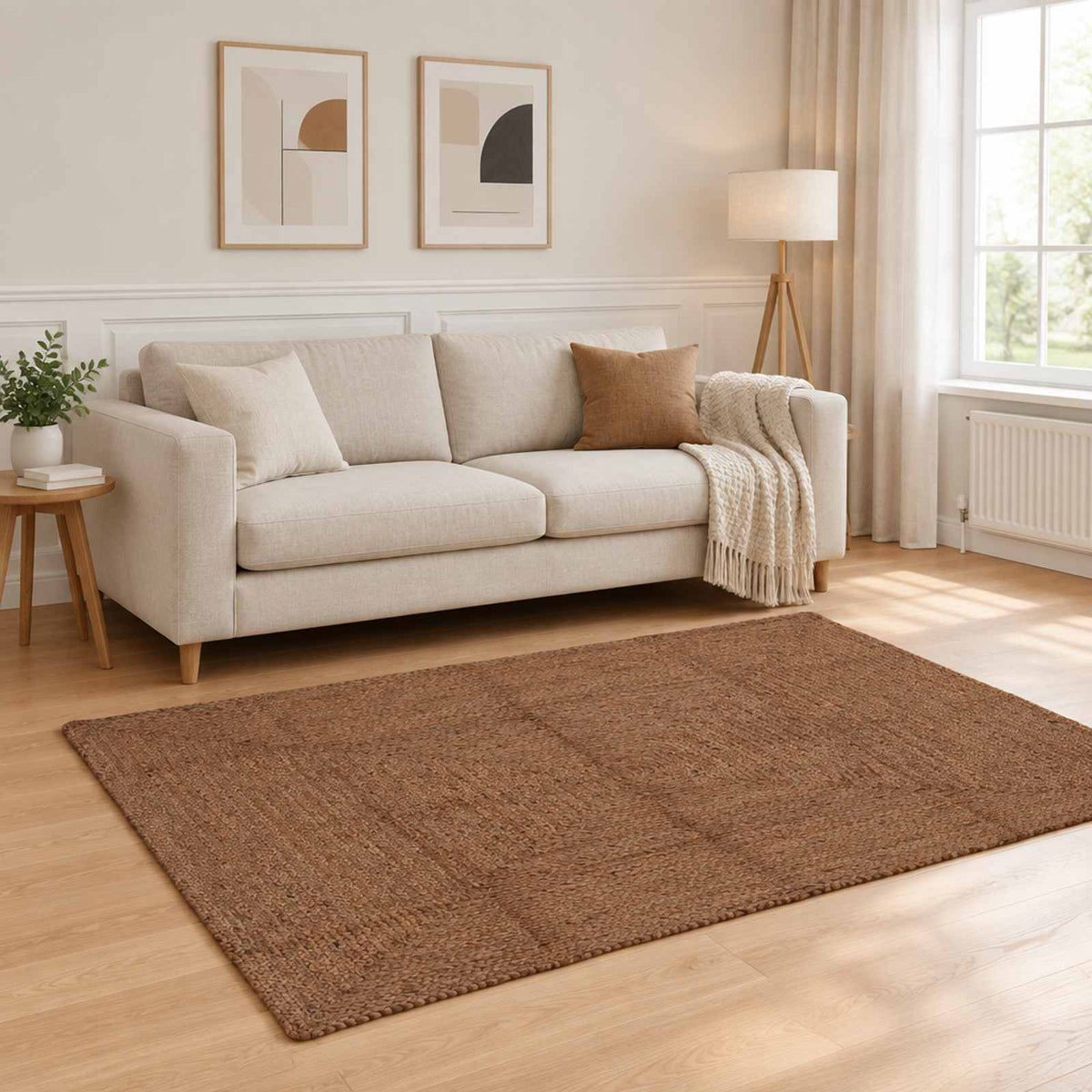 Area Rug Grey 120 x 170 cm Jute