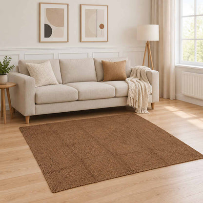 Area Rug Grey 160 x 160 cm Jute