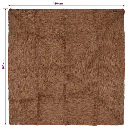 Area Rug Grey 160 x 160 cm Jute