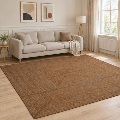 Area Rug Grey 300 x 300 cm Jute