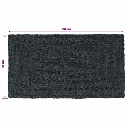 Area Rugs Rectangular Dark Grey 60 x 110 cm Jute