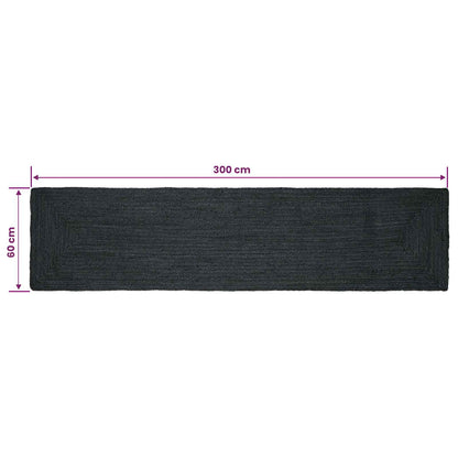 Area Rugs Rectangular Dark Grey 60 x 300 cm Jute